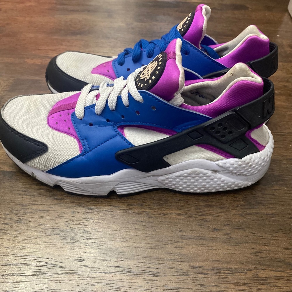 Nike Air Huarache Womens Sneakers Blue Purple White Black Running Shoes - Picture 2 of 11